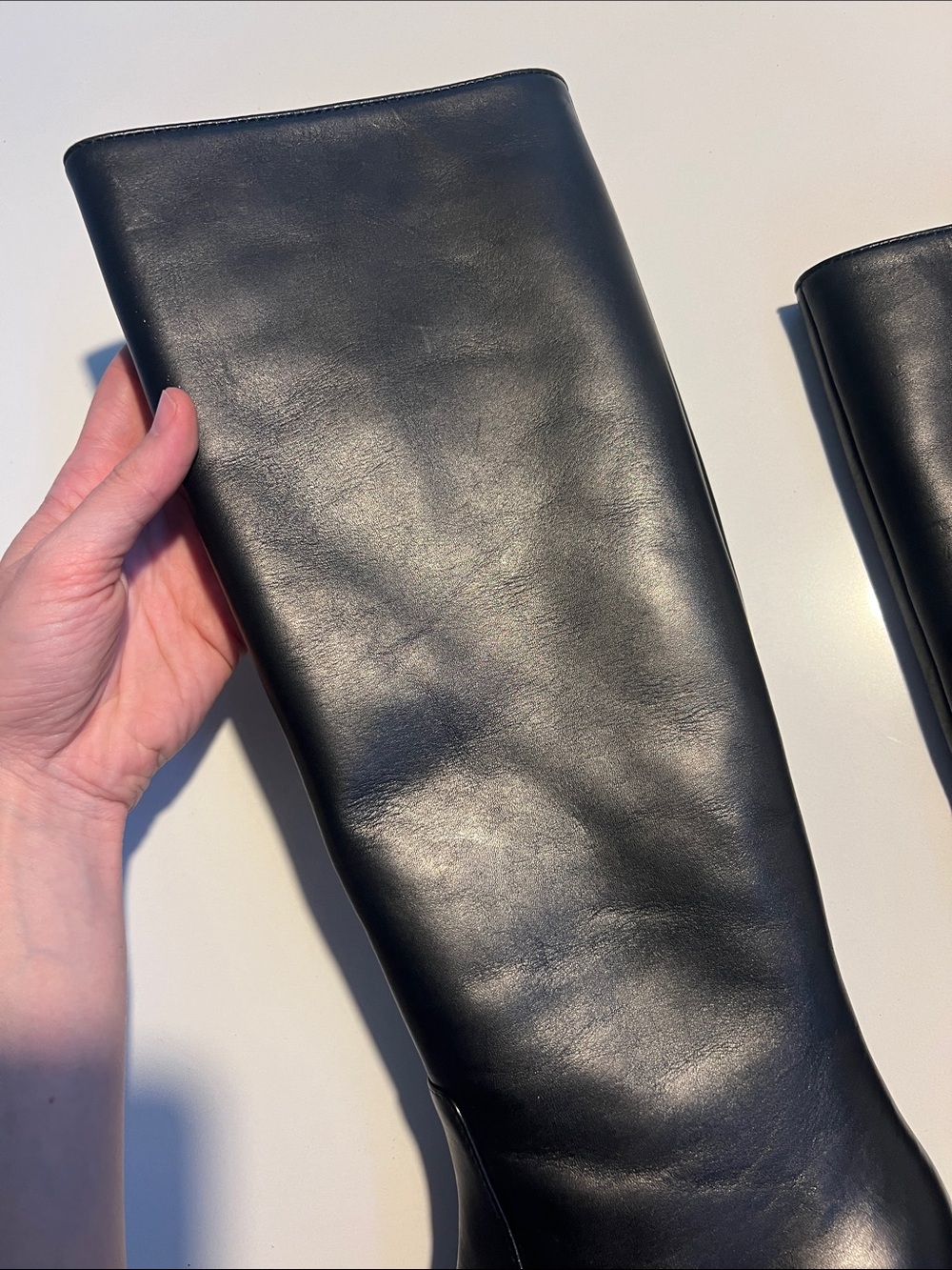 Loeffler Randall gia tall black leather knee high block heeled boots size 6.5 - Picture 12 of 15